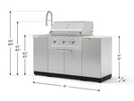 NewAge Outdoor Kitchens Outdoor Grill Island Stainless-Steel 5-Piece Cabinet Set with Sink, 1 Door, Grill Cabinet, Performance Grill and Stainless Steel Countertop - (Liquid Propane) 