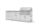 NewAge Outdoor Kitchens Stainless-Steel 5-Piece Cabinet Set with with 3-Drawer, Bar, Grill Cabinet, Platinum Grill and Countertop-73368-Garage Giant 