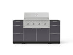 NewAge Outdoor Kitchens Outdoor Grill Island Aluminum 6-Piece Cabinet Set with 3 Drawers, Grill Cabinet, Performance Grill and Countertops - (Natural Gas) 
