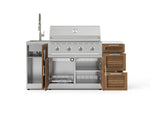 NewAge Outdoor Kitchens Outdoor Grill Island Stainless-Steel Louvered Doors 5-Piece Cabinet Set with Sink, 3 Drawer, Grill Cabinet, Performance Grill and Stainless Steel Countertop - (Natural Gas) 
