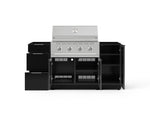 NewAge Outdoor Kitchens Outdoor Grill Island Aluminum 6-Piece Cabinet Set with 1 Door, 3 Drawer, Grill Cabinet, Performance Grill and Countertops - (Natural Gas) 