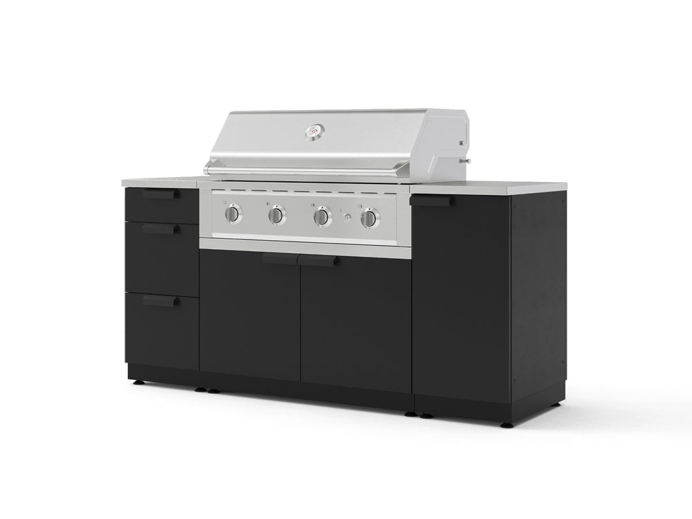 NewAge Outdoor Kitchens Outdoor Grill Island Stainless-Steel 6-Piece Cabinet Set with 1 Door, 3 Drawer, Grill Cabinet, Performance Grill and Countertops | 79722