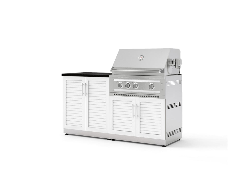 NewAge Outdoor Kitchens Stainless-Steel 4-Piece Cabinet Set with Base, Grill Cabinet, Platinum Grill, and Countertop-73474-Garage Giant
