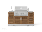 NewAge Outdoor Kitchens Outdoor Grill Island Stainless-Steel Louvered 5-Piece Cabinet Set with Sink, 3 Drawer, Grill Cabinet, Platinum Grill and Stainless Steel Countertop-74780-Garage Giant 