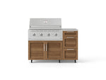 NewAge Outdoor Kitchens Outdoor Grill Island Stainless-Steel Louvered Doors 4-Piece Cabinet Set with Casters and 3-Drawer, Grill Cabinet, Performance Grill, Countertop 