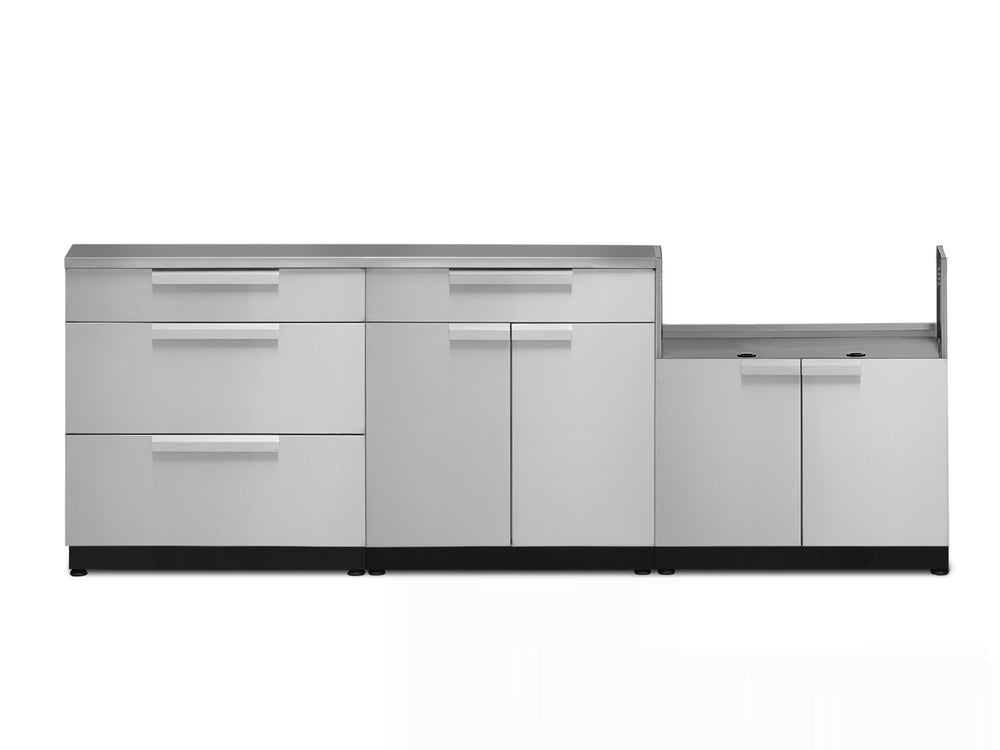 NewAge Outdoor Kitchens 4 PC Cabinet Set in Stainless Steel with Covers