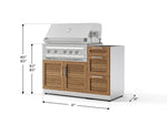 NewAge Outdoor Kitchens Outdoor Grill Island Stainless-Steel Louvered Doors 3-Piece Cabinet Set with 3-Drawer, Grill Cabinet and Platinum Grill - (Liquid Propane) 