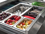 NewAge Outdoor Kitchens Stainless Steel 7-Piece Cabinet Set with 3-Drawer, Bar, Grill Cabinet, Performance Grill, Countertops and Fridge-66571-Garage Giant 