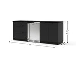 NewAge Outdoor Kitchens Stainless Steel 5-Piece Cabinet Set with 3-Drawer, 2-Door Cabinet, Countertops and Fridge-73856-Garage Giant 