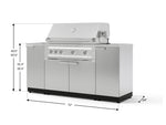 NewAge Outdoor Kitchens Outdoor Grill Island Stainless-Steel 5-Piece Cabinet Set with Sink, 1 Door, Grill Cabinet, Platinum Grill and Stainless Steel Countertop-74658-Garage Giant 