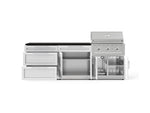 NewAge Outdoor Kitchens Stainless-Steel 5-Piece Cabinet Set with 3-Drawer, Bar, Grill Cabinet, Performance Grill and Countertop-73327-Garage Giant 