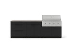 NewAge Outdoor Kitchens Stainless-Steel 5-Piece Cabinet Set with 3-Drawer, Bar, Grill Cabinet, Performance Grill and Countertop-73350-Garage Giant 