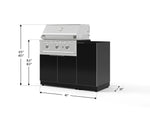 NewAge Outdoor Kitchens Outdoor Grill Island Aluminum 4-Piece Cabinet Set with 1 Door, Grill Cabinet, Performance Grill and Countertop - (Natural Gas) 