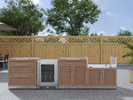 NewAge Outdoor Kitchens Stainless Steel 4-Piece Cabinet Set with 3-Drawer, Bar, Grill Cabinet and Fridge-67904-Garage Giant 