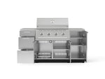 NewAge Outdoor Kitchens Outdoor Grill Island Stainless-Steel 6-Piece Cabinet Set with 1 Door, 3 Drawer, Grill Cabinet, Performance Grill and Countertops 