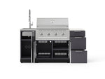 NewAge Outdoor Kitchens Outdoor Grill Island Aluminum 5-Piece Cabinet Set with Sink, 3 Drawer, Grill Cabinet, Performance Grill and Stainless Steel Countertop - (Liquid Propane) 