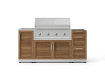 NewAge Outdoor Kitchens Outdoor Grill Island Stainless-Steel Louvered Doors 5-Piece Cabinet Set with Sink, 3 Drawer, Grill Cabinet, Performance Grill and Stainless Steel Countertop - (Natural Gas) 