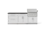 NewAge Outdoor Kitchens Stainless-Steel 5-Piece Cabinet Set with with 3-Drawer, Bar, Grill Cabinet, Platinum Grill and Countertop-73330-Garage Giant 