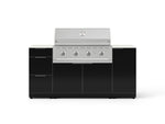 NewAge Outdoor Kitchens Outdoor Grill Island Aluminum 6-Piece Cabinet Set with 1 Door, 3 Drawer, Grill Cabinet, Performance Grill and Countertops - (Natural Gas) 