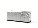 NewAge Outdoor Kitchens Stainless-Steel 5-Piece Cabinet Set with Sink, Bar, Grill Cabinet, Platinum Griddle and Countertop-74965-Garage Giant 