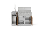 NewAge Outdoor Kitchens Outdoor Grill Island Stainless-Steel Louvered Doors 3-Piece Cabinet Set with Sink, Grill Cabinet and Performance Grill-75283-Garage Giant 