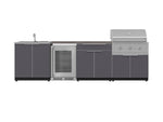 NewAge Outdoor Kitchens Aluminum 6-Piece Cabinet Set with Sink, Bar, Grill Cabinet, Performance Grill, Countertop and Fridge-72057-Garage Giant 