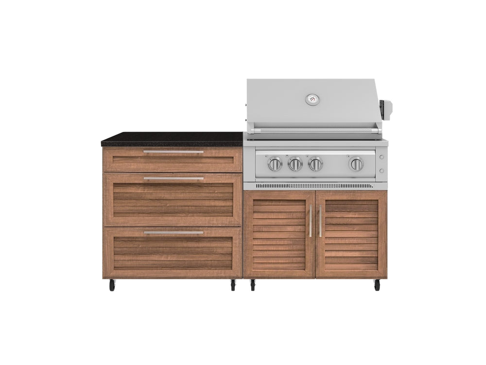NewAge Outdoor Kitchens Stainless Steel 4-Piece Cabinet set with Casters and 3 Drawer, Grill Cabinet, Platinum Grill, Countertop-72156-Garage Giant