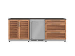 NewAge Outdoor Kitchens Stainless Steel 5-Piece Cabinet Set with 3-Drawer, 2-Door Cabinet, Countertops and Fridge-72118-Garage Giant 
