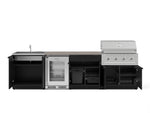 NewAge Outdoor Kitchens Stainless Steel 6-Piece Cabinet Set with Sink, Bar, Grill Cabinet, Performance Grill, Countertop and Glass Door Fridge-73819-Garage Giant 