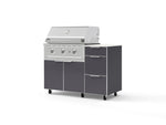 NewAge Outdoor Kitchens Outdoor Grill Island Aluminum 4-Piece Cabinet Set with Casters and 3-Drawer, Grill Cabinet, Performance Grill and Dekton in Aeris Countertop - (Liquid Propane) | Garage Giant 