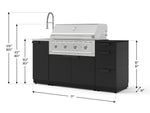 NewAge Outdoor Kitchens Outdoor Grill Island Stainless-Steel 5-Piece Cabinet Set with Sink, 3 Drawer, Grill Cabinet, Performance Grill and Stainless Steel Countertop - (Liquid Propane) 