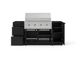 NewAge Outdoor Kitchens Outdoor Grill Island Stainless-Steel 5-Piece Cabinet Set with 1 Door, 3 Drawer, Grill Cabinet and Performance Grill - (Liquid Propane) 