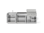 NewAge Outdoor Kitchens Stainless-Steel 5-Piece Cabinet Set with Bar, Sink, Grill Cabinet, Performance Grill, and Countertop-73399-Garage Giant 