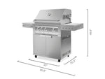 Newage Products Outdoor Kitchen Stainless Steel 2-Piece Grill Cart with Platinum Grill-67102-33-Liquefied Propane (LP)-Garage Giant 