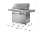 Newage Products Outdoor Kitchen Stainless Steel 2-Piece Grill Cart with Platinum Grill-67102-33-Liquefied Propane (LP)-Garage Giant 