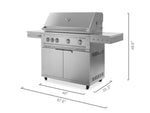 Newage Products Outdoor Kitchen Stainless Steel 2-Piece Grill Cart with Platinum Grill-67102-33-Liquefied Propane (LP)-Garage Giant 
