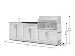 NewAge Outdoor Kitchens Stainless-Steel 5-Piece Cabinet Set with Bar, Sink, Grill Cabinet, Performance Grill, and Countertop-73397-Garage Giant 