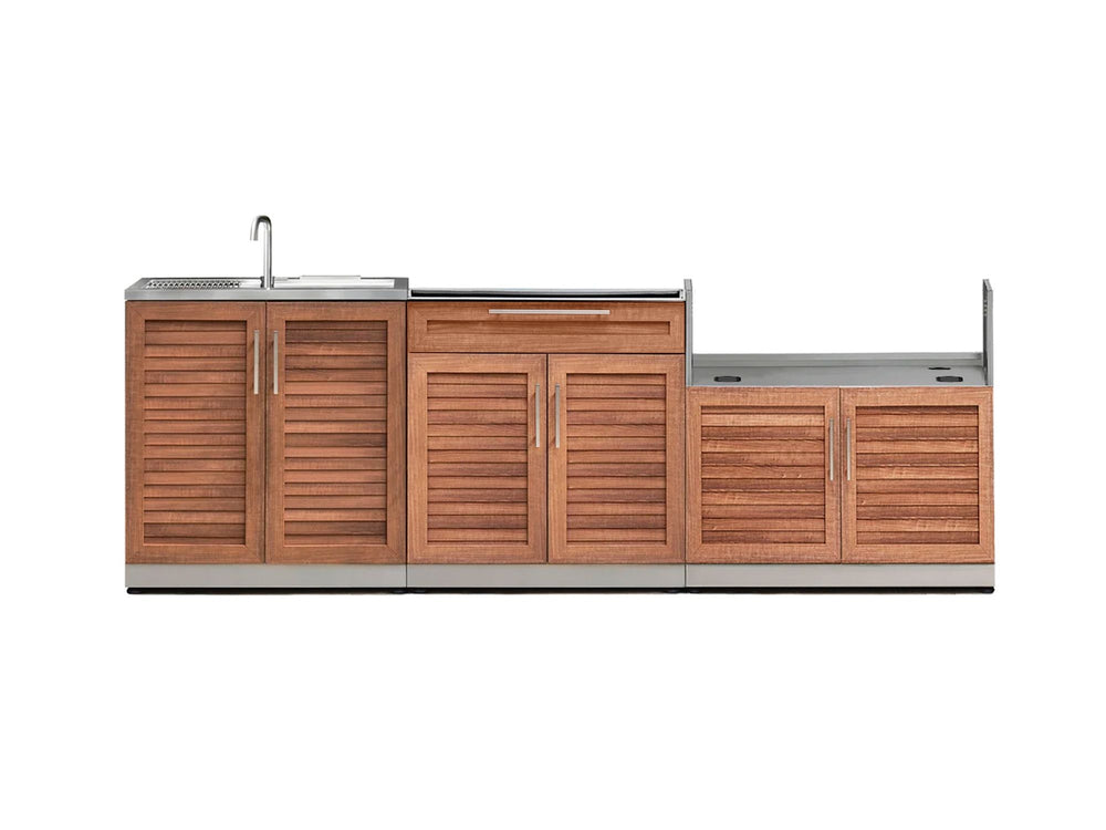 NewAge Outdoor Kitchens Stainless-Steel 3-Piece Cabinet Set with Sink, Bar and Grill Cabinet-67216-Garage Giant