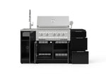 NewAge Outdoor Kitchens Outdoor Grill Island Aluminum 5-Piece Cabinet Set with Sink, 3 Drawer, Grill Cabinet, Platinum Grill and Stainless Steel Countertop - (Liquid Propane) 