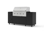 NewAge Outdoor Kitchens Outdoor Grill Island Stainless-Steel 5-Piece Cabinet Set with Casters 1 Door, 3 Drawer, Grill Cabinet and Performance Grill - (Liquid Propane) | Garage Giant 