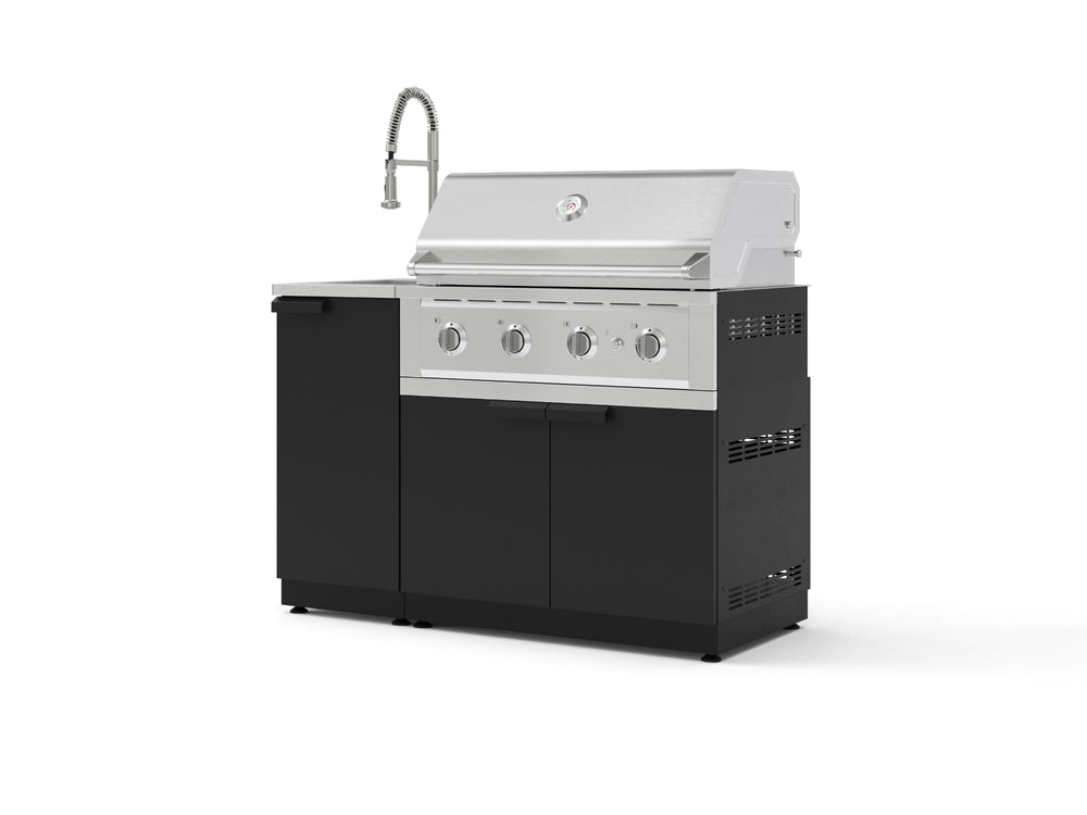NewAge Outdoor Kitchens Outdoor Grill Island Stainless-Steel 3-Piece Cabinet Set with Sink, Grill Cabinet, and Performance Grill | 76349