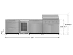 NewAge Outdoor Kitchens Stainless Steel 7-Piece Cabinet Set with 3-Drawer, Bar, Grill Cabinet, Performance Grill, Countertops and Fridge-66584-Garage Giant 