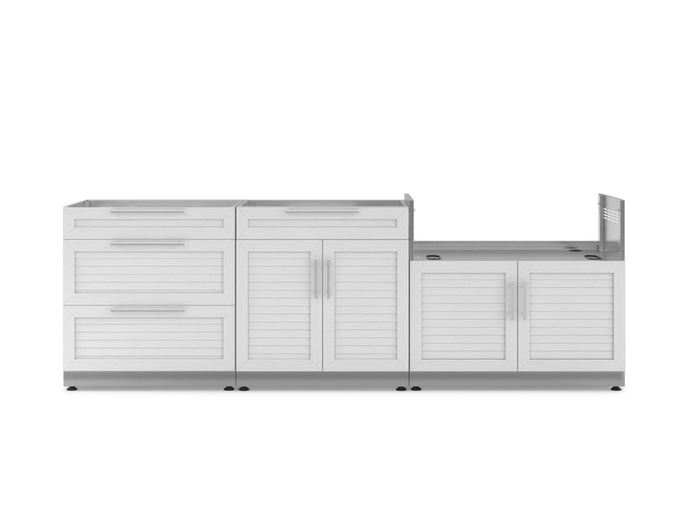 NewAge Outdoor Kitchens Stainless Steel 3-Piece Cabinet Set with 3-Drawer, Bar and Grill Cabinet-67447-Garage Giant