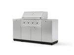 NewAge Outdoor Kitchens Outdoor Grill Island Stainless-Steel 5-Piece Cabinet Set with Sink, 1 Door, Grill Cabinet, Performance Grill and Stainless Steel Countertop-74654-Garage Giant 