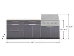 NewAge Outdoor Kitchens Aluminum 5-Piece Cabinet Set With 3 Drawer, Bar, Grill Cabinet, Performance Grill and Countertop-71193-Garage Giant 