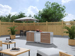 NewAge Outdoor Kitchens Stainless Steel 5-Piece Cabinet Set with 3-Drawer, 2-Door Cabinet, Countertops and Fridge-67586-Garage Giant 