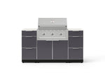 NewAge Outdoor Kitchens Outdoor Grill Island Aluminum 6-Piece Cabinet Set with 3 Drawers, Grill Cabinet, Performance Grill and Countertops - (Liquid Propane) 