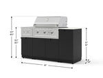 NewAge Outdoor Kitchens Outdoor Grill Island Stainless-Steel 6-Piece Cabinet Set with 1-Door, Grill Cabinet, Performance Grill, Side Burner and Dekton in Aeris Countertop - (Natural Gas) 