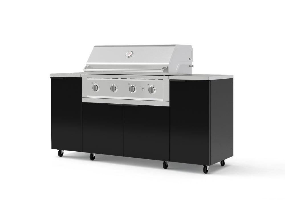 NewAge Outdoor Kitchens Outdoor Grill Island Aluminum 6-Piece Cabinet Set with Casters and 1 Door, Grill Cabinet, Performance Grill, Countertops | 74106