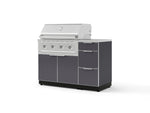 NewAge Outdoor Kitchens Outdoor Grill Island Aluminum 4-Piece Cabinet Set with 3-Drawer, Grill Cabinet, Performance Grill and Countertop | 73912 
